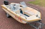 Glastron V156 Bowrider Trailer Motor 15pk 4tk nieuwe banden, Watersport en Boten, Speedboten, Ophalen, Gebruikt, Minder dan 70 pk