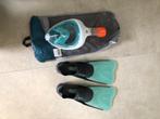 Snorkelset zeegroen mt 42/43, Watersport en Boten, Snorkelen, Ophalen of Verzenden, Gebruikt, Snorkelset