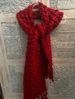 Gebreide shawl rood Vanilia Elements met franjes 180 x 22 cm, Ophalen of Verzenden, Nieuw, Maat 46/48 (XL) of groter, Sjaal