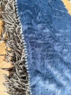 Lichtblauwe Sjaal met Franjes, Ophalen of Verzenden, Zo goed als nieuw
