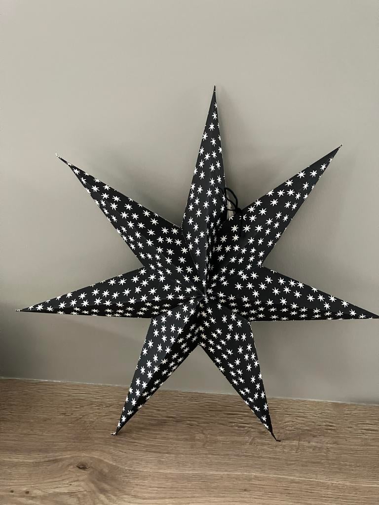 Donkerbruine kerstster met witte sterren # ca. 60 cm., Diversen, Kerst, Ophalen of Verzenden, Gebruikt