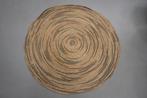 Hip rond vloerkleed Jute naturel & zwart Ø100 cm., Huis en Inrichting, Stoffering | Tapijten en Kleden, Rond, Ophalen of Verzenden