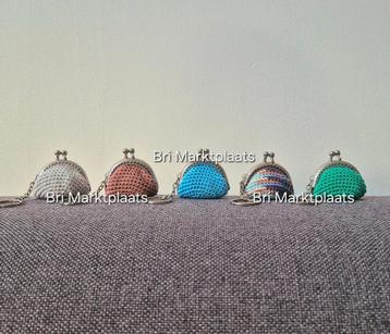 Gehaakte portemonnee sleutelhanger/tashanger, cadeautje beschikbaar voor biedingen