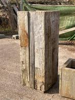 Plantenbak, boombak, zuil, hardhout, Tuin en Terras, Bloembakken en Plantenbakken, Ophalen, Minder dan 60 cm, Vierkant, Zo goed als nieuw