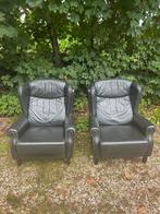 Leren stoelen (set van 2), Huis en Inrichting, Stoelen, Ophalen, Gebruikt, Twee, Zwart