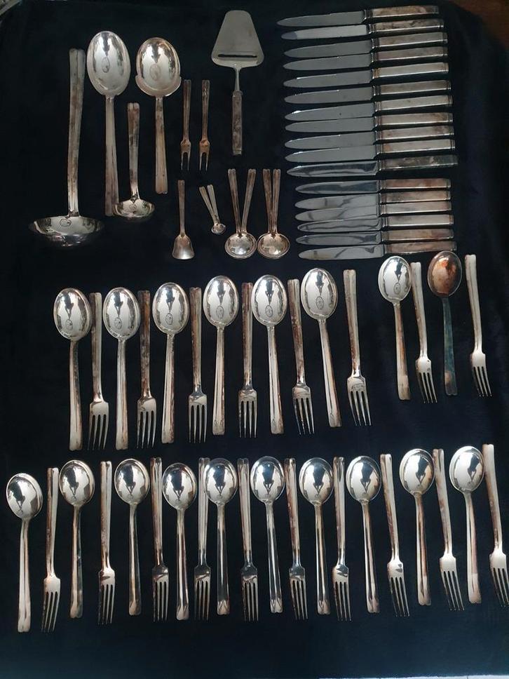 Keltum - verzilverd bestek - 69 delig - Model 1000, Antiek en Kunst, Antiek | Bestek, Ophalen of Verzenden
