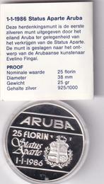 Aruba 25 Florin 1986 Proof, Verzenden, Koningin Beatrix, Zilver, Overige waardes