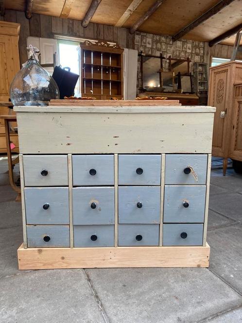 Stoere brocante kast ladekast met opbergruimte, Huis en Inrichting, Kasten | Ladekasten, Gebruikt, Minder dan 100 cm, 50 tot 100 cm