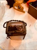 Antiek sieradenkistje / horlogekastje met handgreep, Ophalen of Verzenden