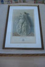 Vintage prent (jaren 1960) L'Ecouteuse Parijse mode, Antiek en Kunst, Ophalen of Verzenden