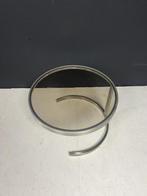 Salontafel van geborsteld staal en rookglas, Niet ingevuld, Minder dan 45 cm, Minder dan 55 cm, Gebruikt