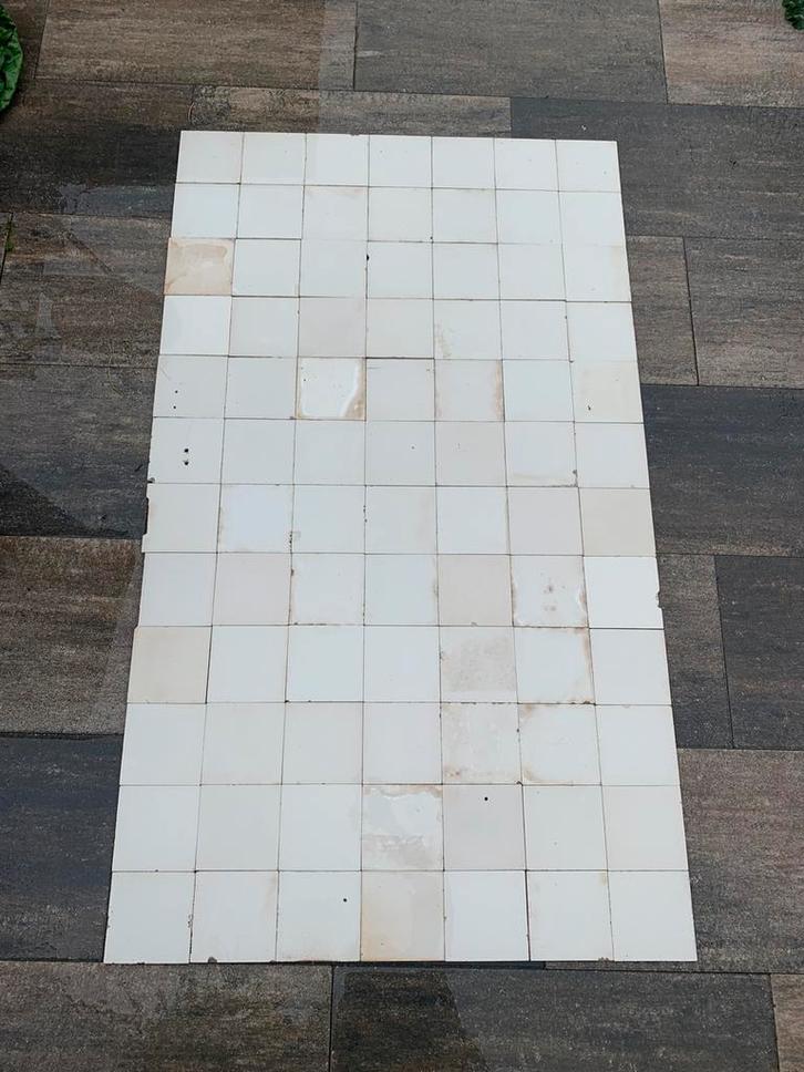 Authentieke Artnouveau witjes., Doe-het-zelf en Verbouw, Tegels, Gebruikt, Wandtegels, Keramiek, Minder dan 20 cm, Minder dan 20 cm