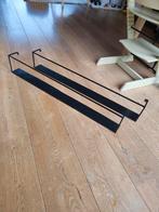 2x Zwarte metalen wandplanken - 100cm lang, Ophalen of Verzenden, Gebruikt