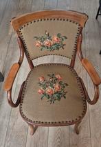 🌸 Vintage Thonet Stijl Armstoel met Bloemen, Antiek en Kunst, Ophalen