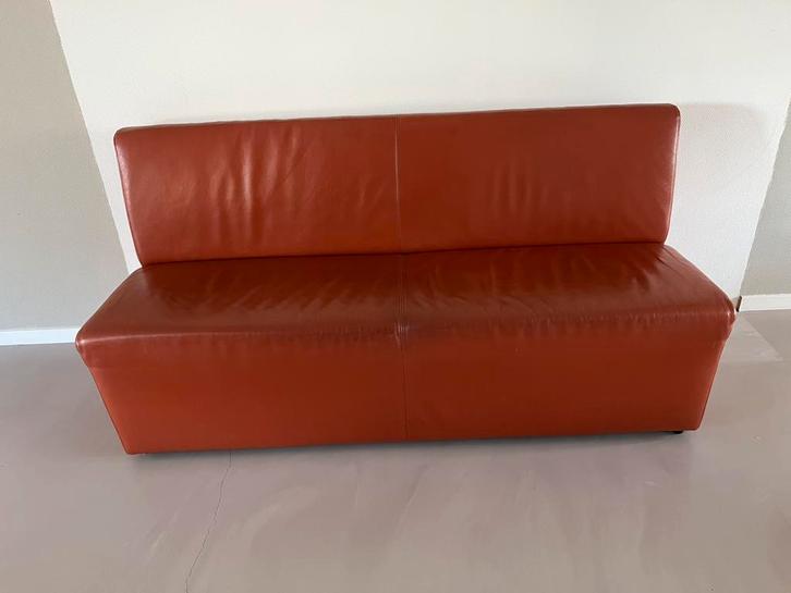 Eetbank van leer Hartog wonen, Huis en Inrichting, Banken | Bankstellen, Zo goed als nieuw, 75 tot 100 cm, Leer, Ophalen