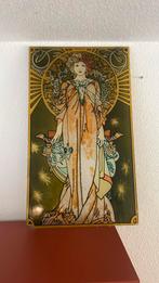 Jugendstil art nouveau glazen kunstwerk mucha stijl, Ophalen