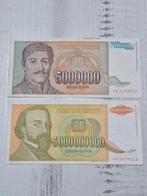 Joegoslavië Dinars Bankbiljetten 2 stuks, Postzegels en Munten, Bankbiljetten | Europa | Niet-Eurobiljetten, Ophalen of Verzenden