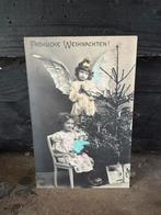 Oude kaart, kerst kindjes engeltjes, 1910, Ophalen of Verzenden, Voor 1920, Feest(dag)