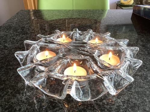 Waxinelichthouder, glas, Muurla, Lumina, Finland, vintage, Antiek en Kunst, Antiek | Kandelaars, Glas, Ophalen