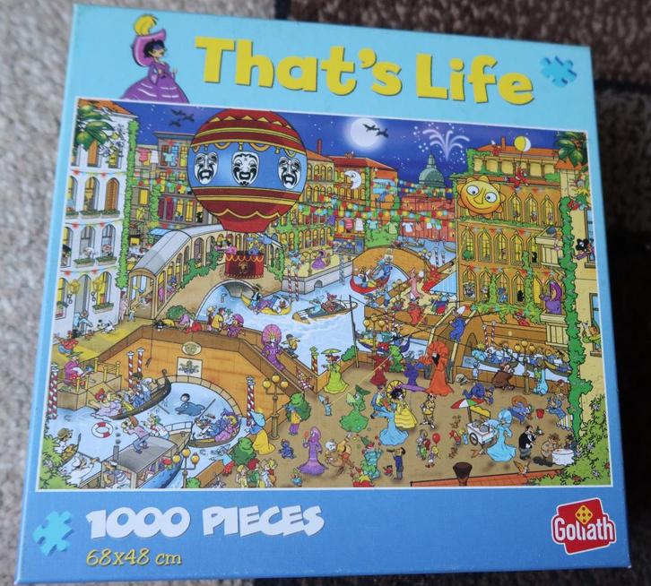Legpuzzel Goliath – 1000 stukjes–That’s Life–Met luchtballon, Hobby en Vrije tijd, Denksport en Puzzels, Gebruikt, Legpuzzel, 500 t/m 1500 stukjes