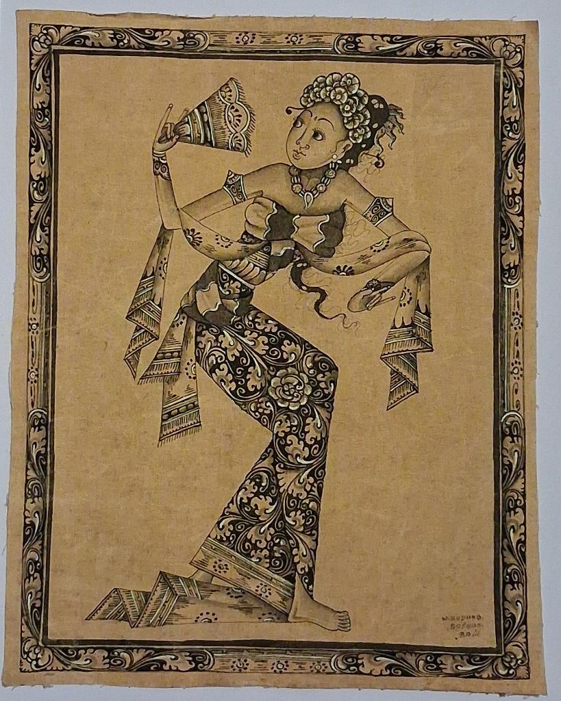 Balinees schilderij W. Badung Batuan painting Bali Indonesië, Verzenden