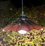 Vintage hanglampje metalen kap, incl. lichtbron, Gebruikt, Vintage, Ophalen of Verzenden, Metaal