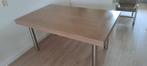 Tafel eiken eettafel rvs poten, Ophalen, Gebruikt