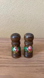 Vintage Houten Peper- en Zout Stel Duits Bloem 60 Volkskunst, Ophalen of Verzenden, Zo goed als nieuw