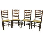 Engelse Ladderback Stoelen - Set van 4, Ophalen, Gebruikt, Bruin, Vier