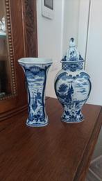 Delfts blauwe vaas en pot kaststel 2 delig, Ophalen of Verzenden