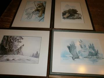 vintage tribal art sue coleman 4 bijzondere prenten beschikbaar voor biedingen