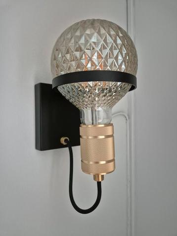 Lucide ottelien zwarte wandlamp voor globe gouden fitting beschikbaar voor biedingen