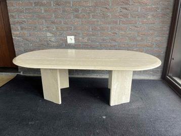 Ovalen travertin salontafel 120x60 beschikbaar voor biedingen