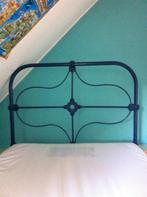 Brocante bed gietijzer, Huis en Inrichting, 190 cm of minder, Brocante, 80 cm, Blauw