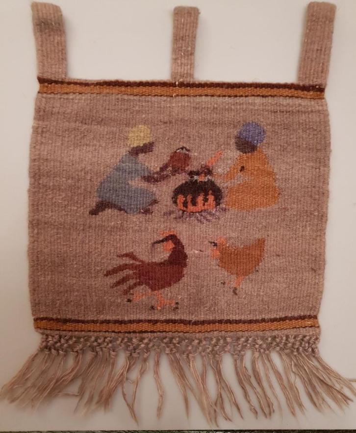 Setsoto mohair wandkleedje handwoven Kingdom of Lesotho '70, Huis en Inrichting, Woonaccessoires | Wanddecoraties, Zo goed als nieuw