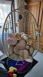 Grote Eivormige Hangstoel met standaard / voet, Huis en Inrichting, Stoelen, Ophalen, Eivormig, Bruin, Zo goed als nieuw