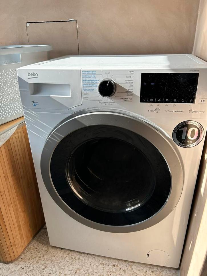 MOET WEG!! Wasdroog combi BEKO HTV7732XW01, Witgoed en Apparatuur, Wasmachines, Gebruikt, Voorlader, 6 tot 8 kg, Minder dan 85 cm
