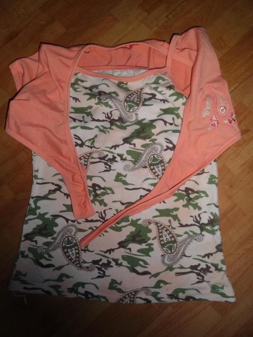 leuk army shirt met bolero mt 146/152, Kinderen en Baby's, Kinderkleding | Maat 152, Gebruikt, Meisje, Shirt of Longsleeve, Ophalen of Verzenden