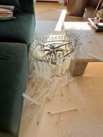 Glazen pegels + kroonluchterframe, Huis en Inrichting, Lampen | Kroonluchters, Ophalen, Gebruikt, Glas
