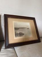 Antieke zwart-wit foto's Engelse kustlijn Wales (2 stuks), Ophalen