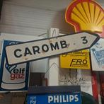 CAROMB emaille wegwijzer 1951, Ophalen, Gebruikt, Reclamebord