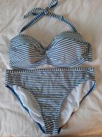 Blauw-wit gestreepte bikini, maat 38, Kleding | Dames, Badmode en Zwemkleding, Ophalen of Verzenden, Zo goed als nieuw, Blauw