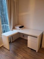 IKEA Tafel / Bureau - Wit, Huis en Inrichting, Bureaus, Ophalen, Met wielen, Gebruikt, Bureau