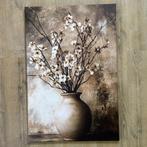 Canvas schilderij - Vaas met Bloesemtakken – 60x90 cm, Oorspronkelijke maker, Nieuw, Print, Info@demuurdecoratie.nl