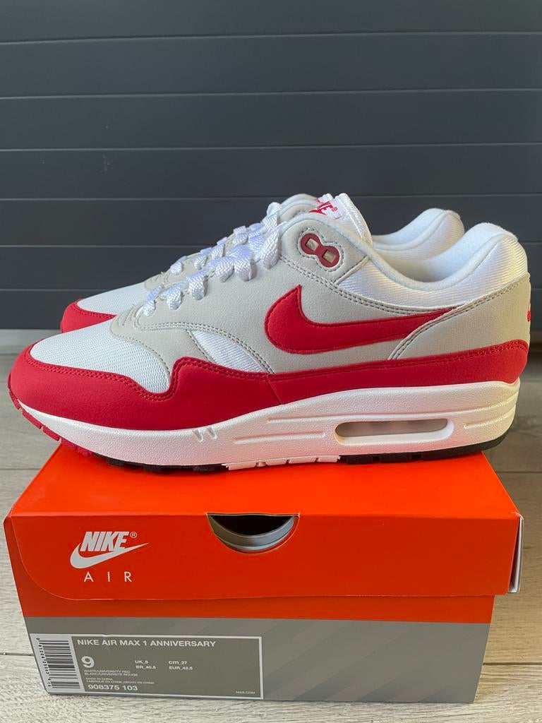 Nike Air Max 1 Anniversary OG Red - EU 42.5, Ophalen of Verzenden, Nieuw, Overige kleuren, Sneakers of Gympen