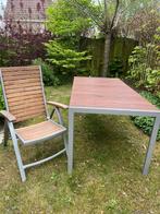 Tuinset houten tafel met 6 stoelen inside out, Tuin en Terras, Gebruikt, Rechthoekig, Hout, Ophalen