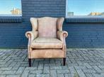 Engelse vintage Schapenleren fauteuil, Gebruikt, Ophalen of Verzenden, 75 tot 100 cm