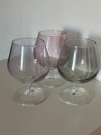 3 Vintage Cognac Glaasjes, Gebruikt, Overige kleuren, Ophalen of Verzenden, Glas