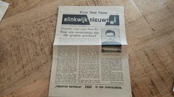 (FC Utrecht) Elinkwijk-Blauw Wit programma 4 juni 1958 beschikbaar voor biedingen