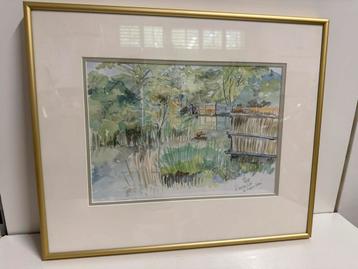 Moderne aquarel tekening - Landschap beschikbaar voor biedingen